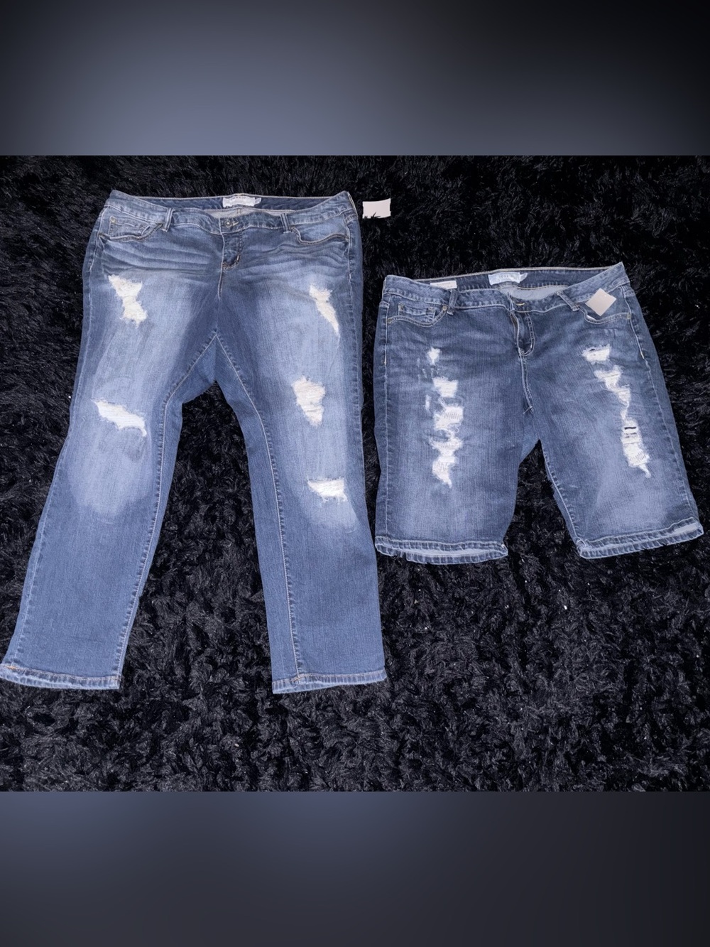 Torrid 18s crop jeans and distressed shorts